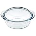 Ô Cuisine - Cacerola redonda de vidrio con tapa, de 11 x 27 x 23 cm, con capacidad de 2.2 litros. Recipiente de cristal para realizar labores en cocina o pastelería. Molde de cristal para horno.