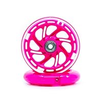 CORE Light Up LED Scooter wheels - 110mm Replacement Nylon Scooter Wheels with ABEC 7 bearings for kids Scooters Flashing wheel, No Batteries - 1 Pair (2 Wheels) - Pink
