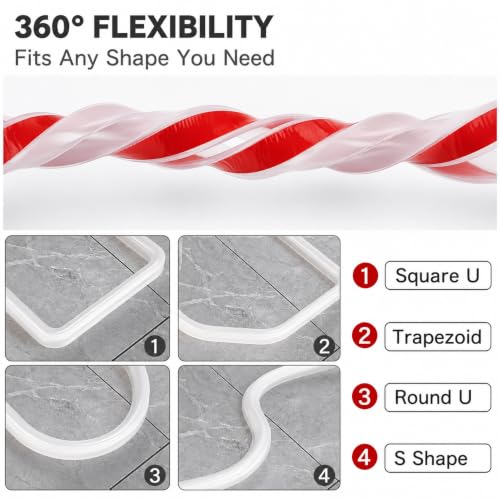 118'' Shower Water Dam Barrier, Silicone Shower Threshold Water Guard Strip by ESUFEIR - Image 4