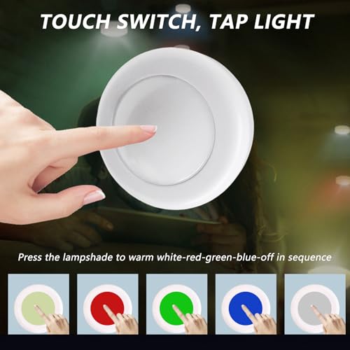 DXNQ 4 PCS Car LED Interior Lights, Wireless Touch Auto Interior Ambient Lighting Kit with Remote Control, Multicolor LED Lights for Boot Auto Doors Under Dash, Car Accessories