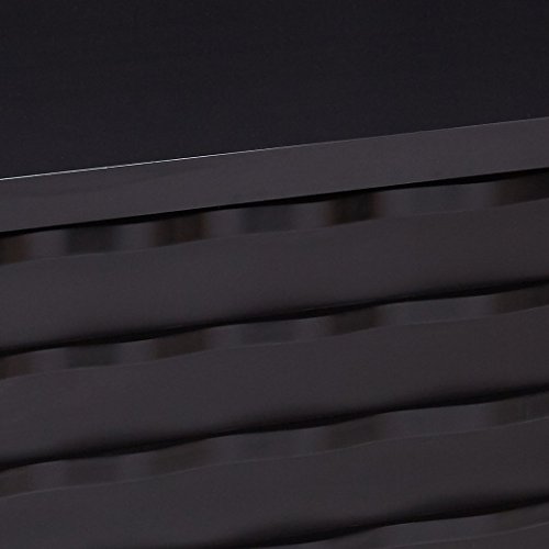 King's Brand Black Finish Wood Wave Design Dining Room Kitchen Table #TOP6