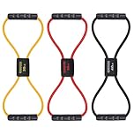 Figure 8 Resistance Bands with Handles for Women Men, Exercise Bands for Back, 8 Shaped Resistance Bands for Arms, Shoulder, Leg Stretching, Physical Therapy, Yoga, Pilates, Home Gym Workout Equipment
