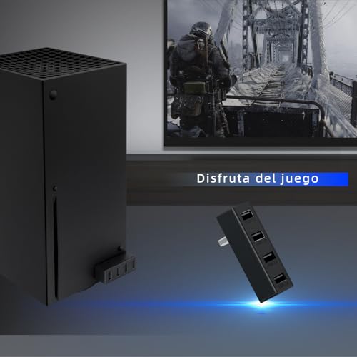Mcbazel 4 Puertos USB Hub 2.0 para Xbox Series X/S, Adaptador de Expansión Portátil de Alta Velocidad USB Hub Splitter Compatible con Consola Xbox Series X/S - Negro - imagen 6