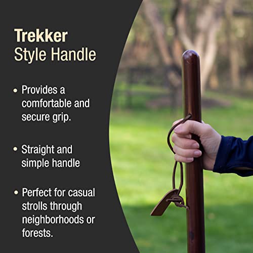 image for Brazos Handcrafted Wood Walking Stick, Pine, Trekker Style Handle, for