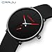 CRRJU Men’s Casual Stylish Waterproof Quartz Wristwatches, Fashion Simple Sport Watches for Men with Black Silicone Strap