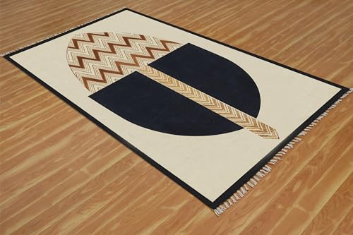Tapis bohème en coton pour chambre et salon moderne lavable