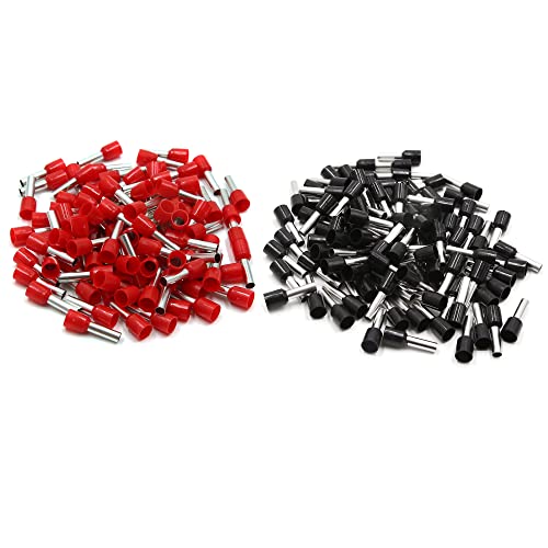 Connecteurs à sertir en cuivre AWG 10 rouge noir uxcell pour câblage électrique | Lot de 200