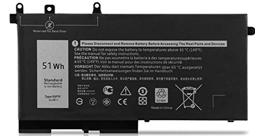 ASKC 11.4V 51Wh 93FTF Laptop Batterie pour Dell Precision 15 3520 Latitude E5280 E5480 E5580 E5490 E5590 5280 5480 5490 5491 5580 5590 5591 Series 83XPC 083XPC D4CMT 4YFVG