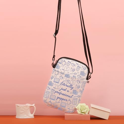 TSOTMO Funny SLP Gift Literally Just A Professional Yapper Speech Therapy Crossbody Bag Speech Language Pathologist Gift4