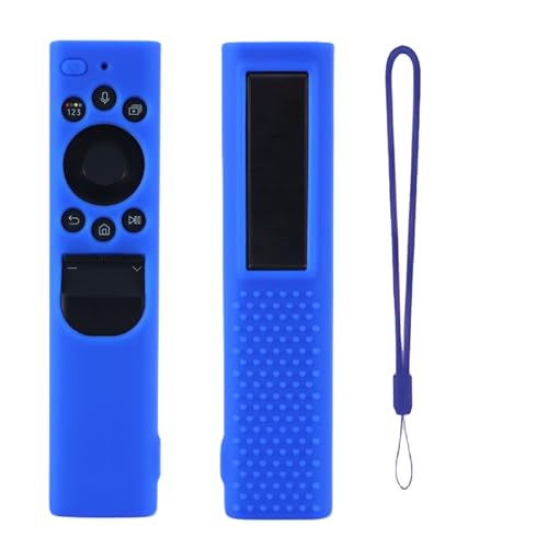Image of Silicone TV Remote Cover Compatible with Samsung Smart TV Remote 2023 BN59-01432G BN59-01432A (Samsung Smart TV 2022 Solar Remote Cover - Style 6, Blue - Style 6)