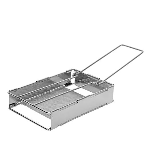 Tostadora para Acampar al Aire Libre, tostadora portátil Plegable, tostadora de Acero Inoxidable para Acampar, para tostar al Fuego, para Caminatas al Aire Libre, tostadora de Pan para