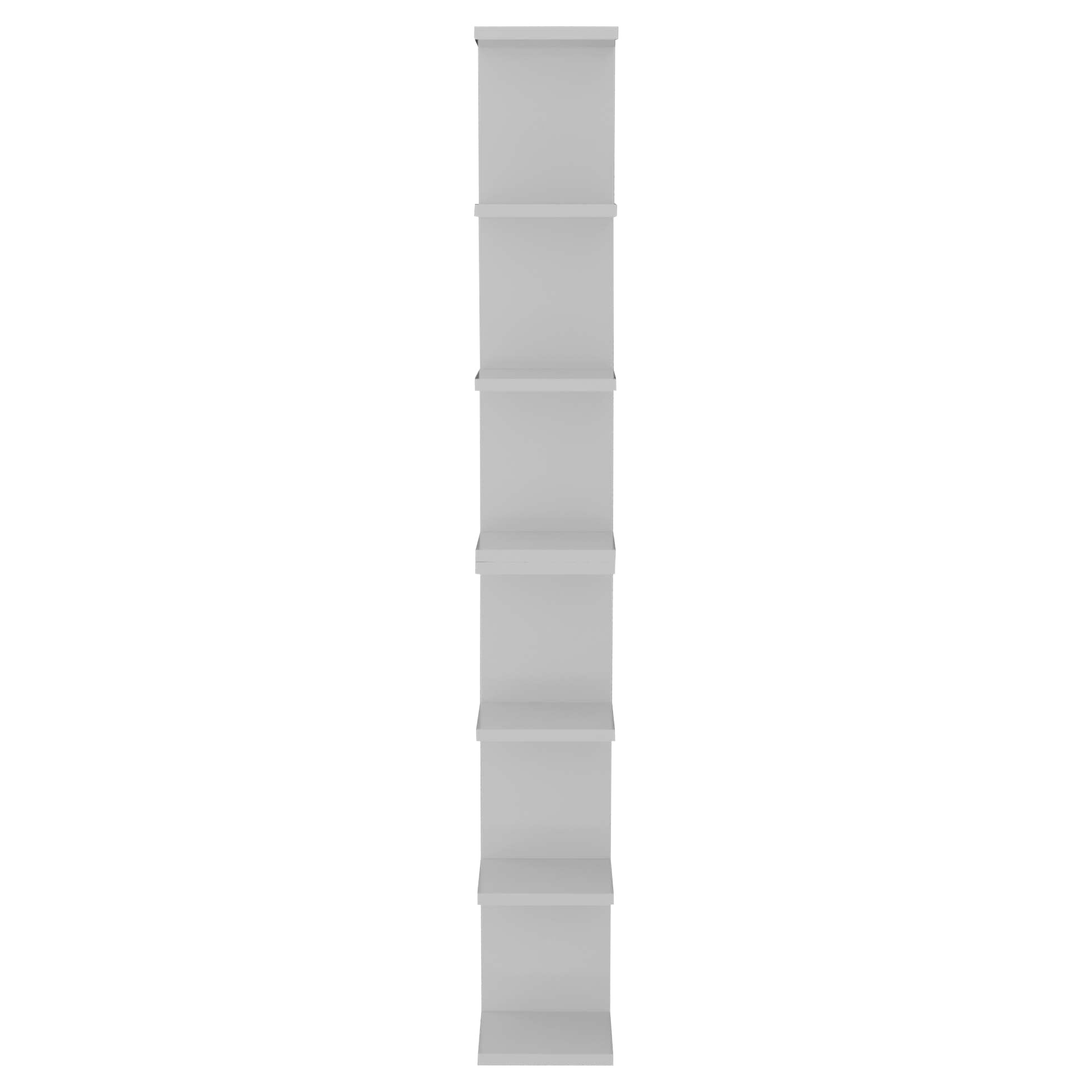 Wandregal Schweberegal mit 7 Ablagen, Horizontal oder Vertikales Bücherregal, teilbares Regal, 3 Farboptionen - Weiß, Natur, Anthrazit, Modernes Design für alle Räume (Weiß)