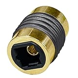 F-Factory 光デジタル中継プラグ 光角型(メス) - 光角型(メス) 光デジタル延長プラグ 金色 /HP-3K[バルク]