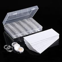 100pc Set Coin Capsules with Foam Gasket Coin Collection Capsules Holder 5 Sizes 17/20/25/27/30mm mm Protect for Collectors, Round Coin Collecting Supplies with Storage Box