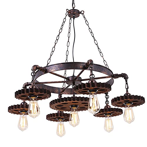 Luminaire de magasin vintage en bois massif authentique style indus E27