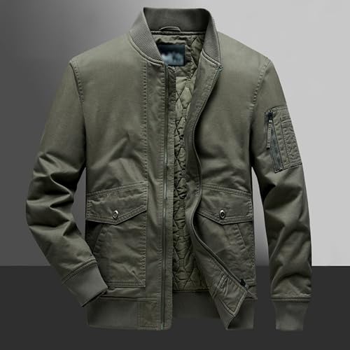 DGHM-JLMY Men's Autumn Winter Padded Jacket Stylish Lightweight Bomber Jackets Casual Cotton Multi Pocket Cotton Warm Coat2