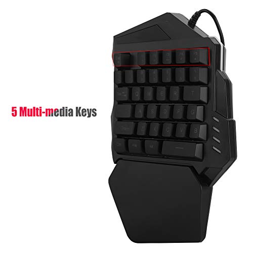 Teclado Gamer Wendry One Handed USB RGB miniatura 6