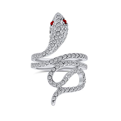 Bague serpent en laiton plaqué argent, le cadeau idéal de déclaration pour elle