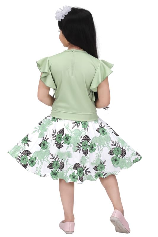 Image of SAIMINA Dresses Girls Regular Fit Printed Casual, Dailywear and Festivewear Cotton Dress Set