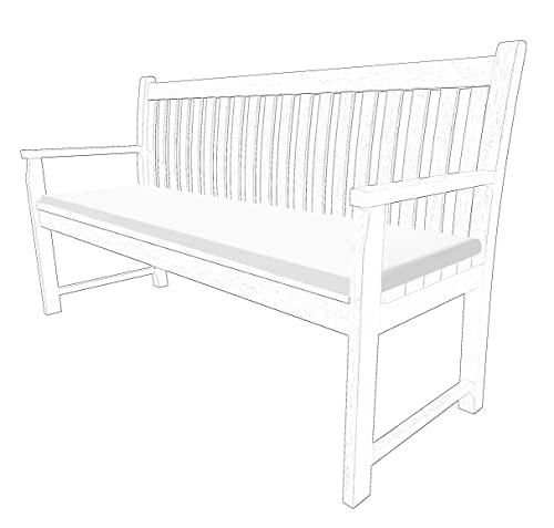 iSTYLE MODE BETTER HOME CHOICE 2 3 & 4 Seater Outdoor Garden Bench Cushion Water Resistant Patio Furniture Rectangle Bench Cushion Comfortable Seat Pad Soft Non-Slip Furniture Pad (White, 4 Seaters)