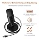 Amazon Basics Mini-USB-Kondensatormikrofon für Streaming, Gaming, Podcasting, mit Cardioid-Tonabnehmer, 5.8 x 3.4 inches, schwarz