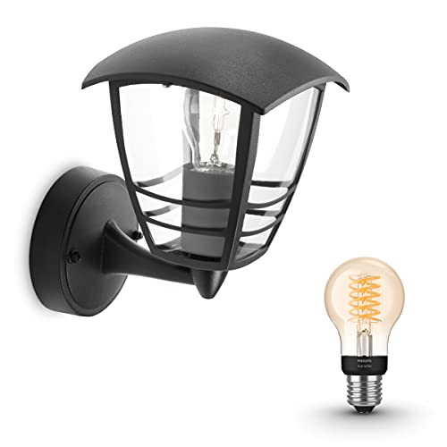Philips Mygarden Creek - Applique murale - Noir - Avec Philips Hue White Filament Lampadaire E27