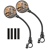 Bike Mirror, 1 Pair Adjustable Bicycle Mirrors for Handlebars, Wide Angle Acrylic Convex Safety Rear...