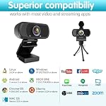 ZIQIAN 1080P Webcam,Live Streaming Web Camera with Stereo Microphone, Desktop or Laptop USB Webcam with 110 Degree View Angle, HD N5 Webcam for Video Calling, Conferencing, Streaming, Gaming