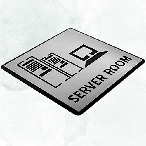 Image of CVANU 1pc Silver Acrylic SERVER ROOM Self-Adhesive Sign Board for Office /Hospital /Cafe Sign Board c85