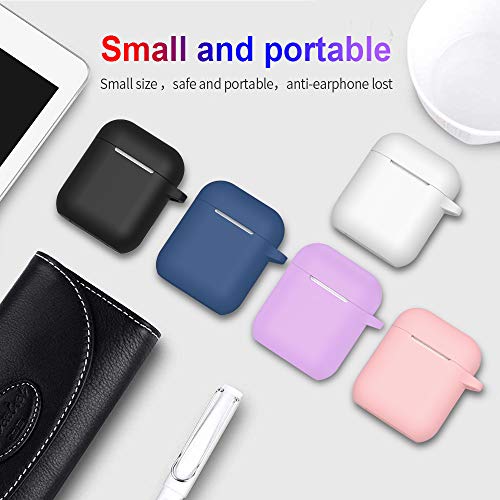 Airpods Case, Full Protective Silicone Airpods Accessories Cover Compatible With Apple Airpods 1&2 Wireless And Wired Charging Case(Front Led Visible),Light Purple #TOP5
