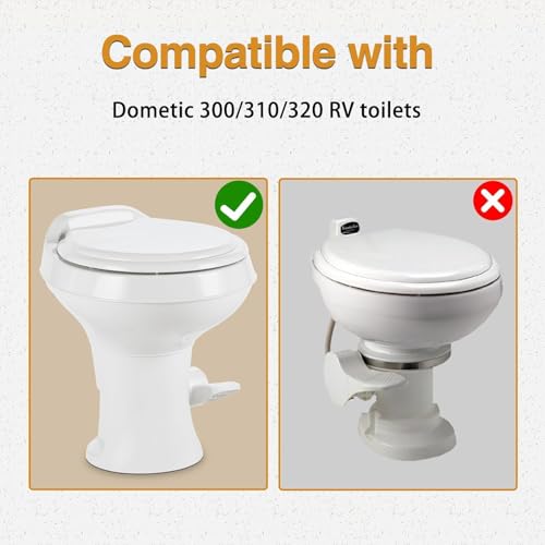 Image of RV Toilet Flush Ball Seal and Base Seal Kit with Mounting Hardware Compatible with Dometic 300 310 320, RV Toilet Seal with Bolts Replace# 385311658 385311652