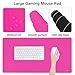 MOSISO Keyboard Mouse Pad Set, Large Gaming Mousepad&Keyboard Wrist Rest&Mouse Wrist Rest&Coaster, Ergonomic Non-Slip Mousepad&Easy Typing Cushion with Memory Foam for Home Office, Bright Rose