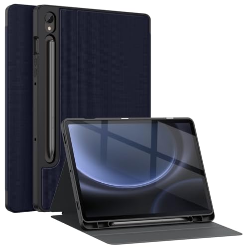 Soke Case for Samsung Galaxy Tab S9 FE 5G 2023 - Shockproof Stand Folio Case,Multi-Viewing Angles,Soft TPU Back Cover for Galaxy Tab S9 FE 10.9 inch Tablet,Dark Blue