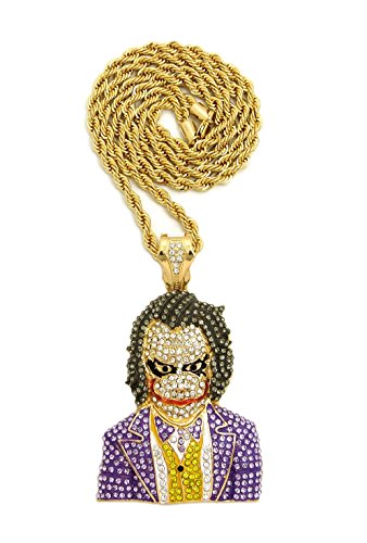 Crescendo SJ INC Iced Joker Pendant Set