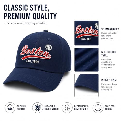 Image of Classic Vintage Embroidered Fashionable Baseball Cap for Men Women Teenager Cap City Hat Adjustable with Gift Box