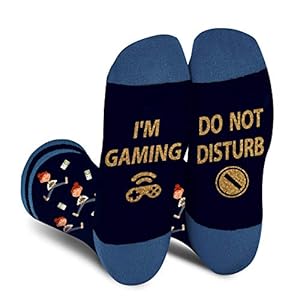 Gaming Sokken Heren Dames – Do Not Disturb I’m Gaming Socks -Vaderdag Kerst Cadeau voor Mannen Vrouwen Tieners – Christmas Fathers Day Novelty Funny Gifts for Men Women Game Socks for Daddy Teen Boy