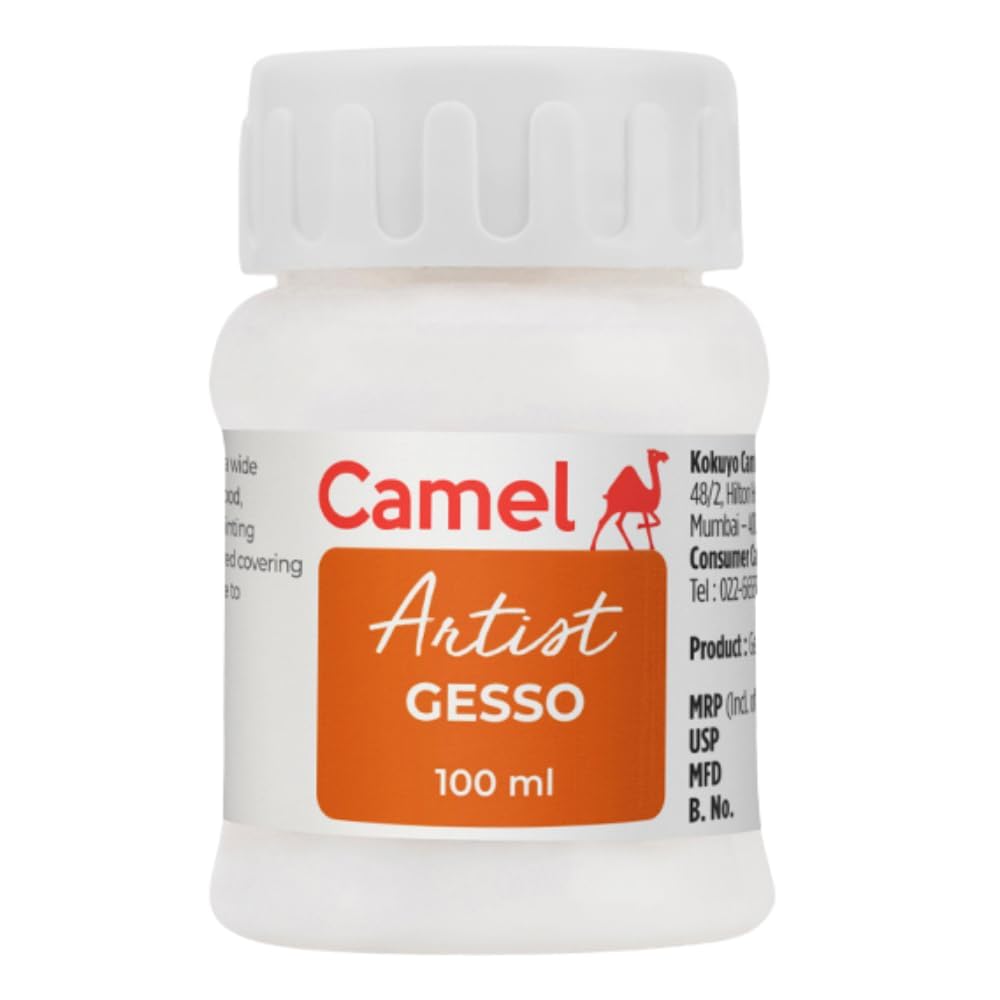 Artist Gesso Primer 100ml | White Base Coat for Canvas, Wood, MDF, Paper & Acrylic Surfaces | Ideal for Artists, Hobby Painters & Students