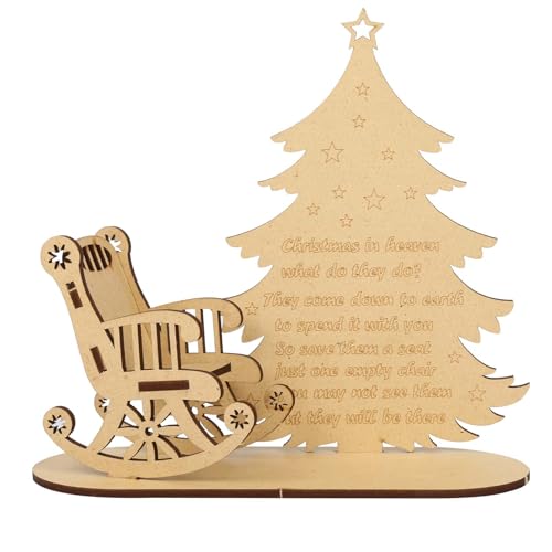 LOOPES Christmas Memorial Ornament,Christmas Tree Remembrance Rocking Chair Decorations Christmas Table Decoration Christmas Candle Holder Xmas Ornaments for The Home Personalised Memorial Gifts