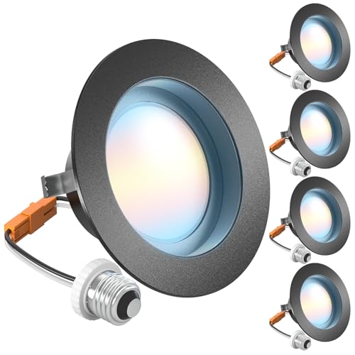 Sunco 4 Pack 4 Inch Retrofit LED Recessed Lights, 5CCT, 8W=60W, Dimmable