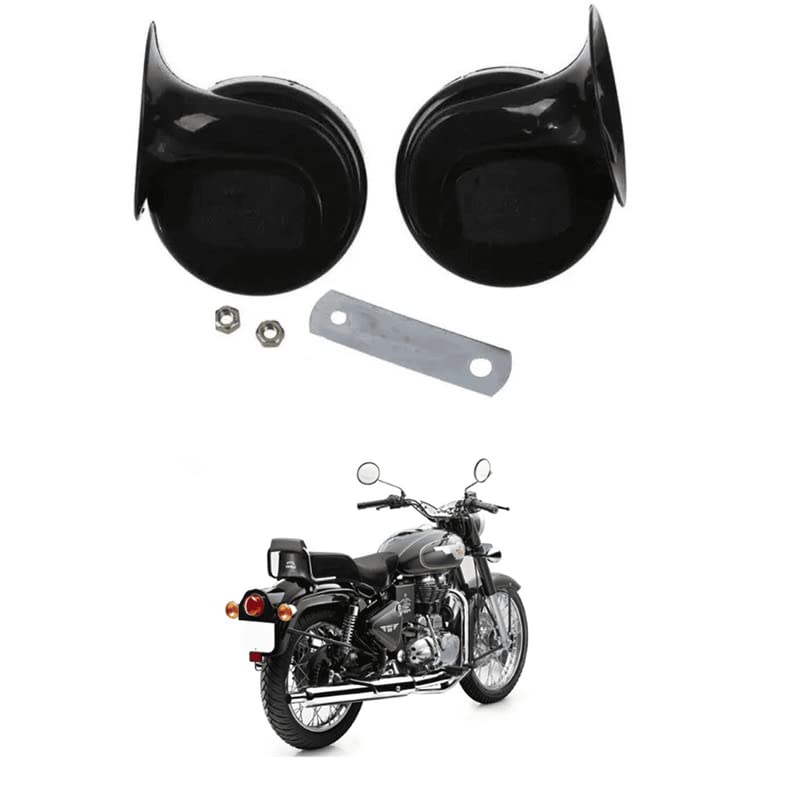 LOVMOTO Universal Electric Snail Horns 12V High and Low Horns Waterproof Auto Horn Loud Air Electric Horns with Brackets and Screws Comfortable For Bull-et 50-0