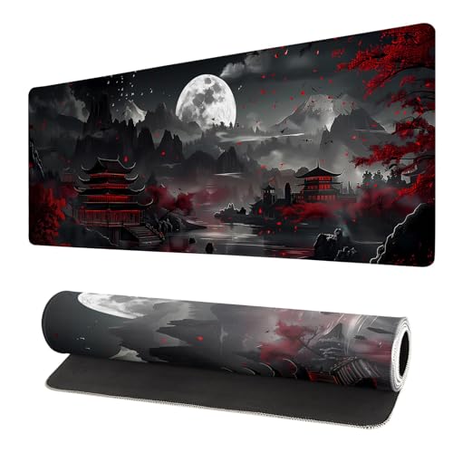 LEKUNI Alfombrilla De Ratón XXL Speed Gaming 900 X 400 mm - Alfombrilla para Ratón, Alfombrilla Escritorio Grande, Mouse Pad Mejora La Precisión Y La Velocidad -Lago Nocturno