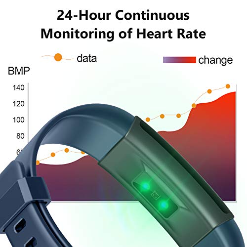 Lintelek Fitness Tracker Heart Rate Monitor, Activity Tracker, Pedometer Watch with Connected GPS, Waterproof Calorie Counter, 14 Sports Modes Step Tracker for Women, Men and Gift