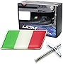 iJDMTOY Italian Flag Emblem Badge w/Grille/Mesh Mount Toggle Bolt Anchor Compatible With Fiat Alfa Romeo Ferrari Maserati Lamborghini, etc