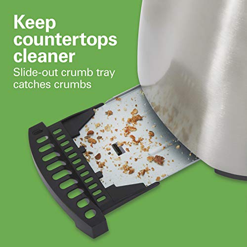 Hamilton Beach 2 Slice Toaster With Extra Wide Slots, Sure-Toast Technology, Shade Selector, Bagel Setting, Brushed Stainless Steel (22220) #TOP5