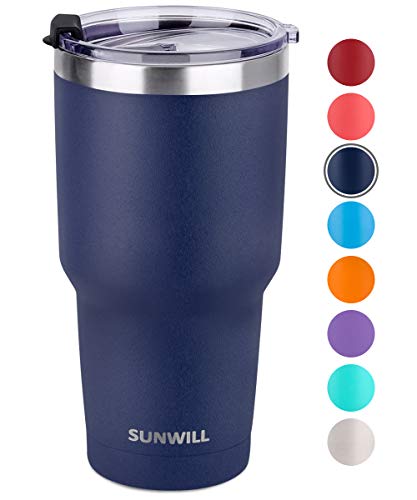 SUNWILL 30oz Tumbler with Lid, Stainless Steel Vacuum Insulated Double Wall Travel Tumbler