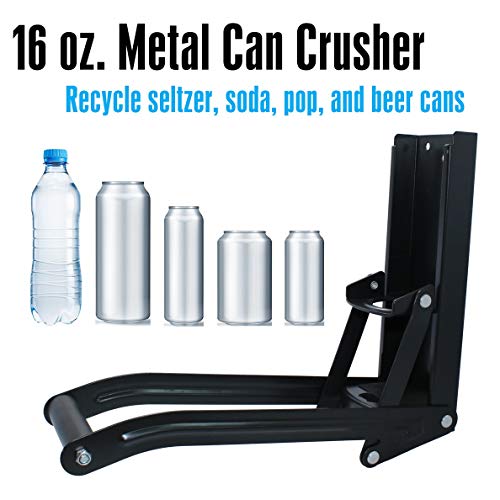 Ansoon Metals Can Crusher & Compactor, Heavy Duty Wall-Mounted Bottle Opener Smashers For 16 Oz And 12 Oz Aluminum Seltzer, Soda, Beer Cans And Plastic Bottles Recycling Tool #TOP2