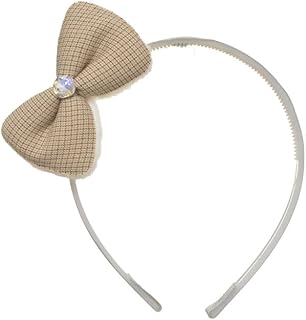 طوق شعر بلاستيك على شكل فيونكة للبنات - لون رمادي، موديل DR-A-K-295