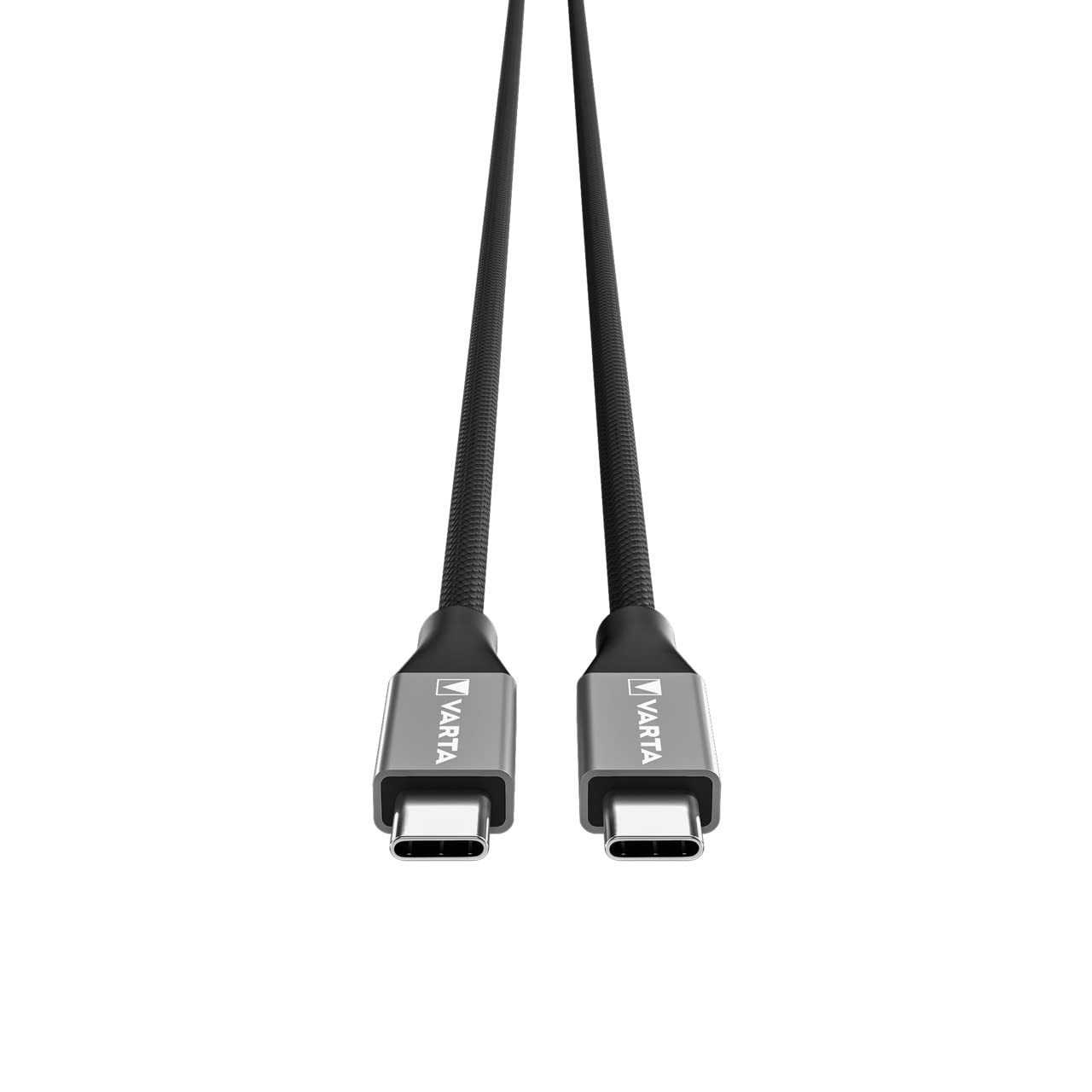 VARTA Speed Charge & Sync cable (USB Type C to USB Type C, power and data transfer, 2m), black, nylon