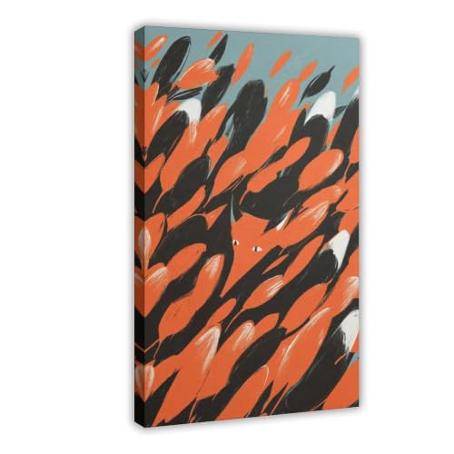 Poster minimaliste renard orange 40x61 cm pour salon
