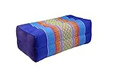  ANADEO YogaProducts Standard - Cojín de Yoga y Meditación Estándar Zafu - Kapok de Alta Densidad 100% Natural - Comodidad y Firmeza - Estabilidad del Asiento - Azul Naranja - X1